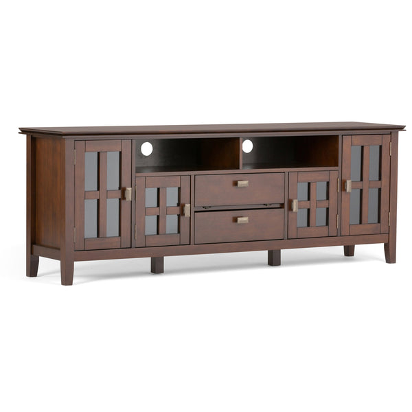 English Elm Artisan 72" Tv Media Stand - Handcrafted Russet Brown With Storage & Cord Management Features B136P159476