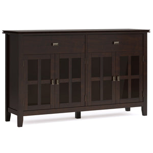 English Elm Artisan Solid Wood Large 4-Door Sideboard Buffet In Distressed Chestnut For Stylish Storage Solutions B136P158429