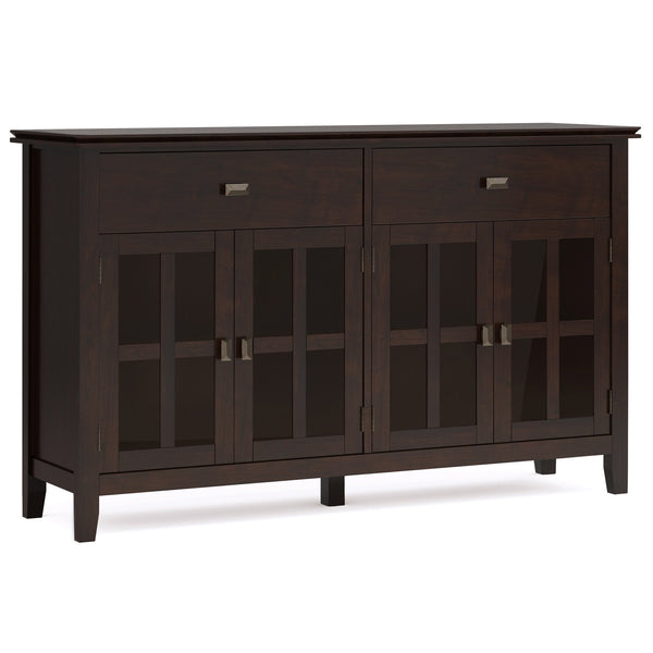 English Elm Artisan Solid Wood Large 4-Door Sideboard Buffet In Distressed Chestnut For Stylish Storage Solutions B136P158429