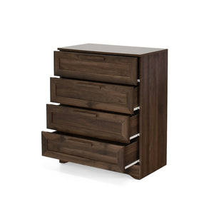 English Elm Christopher Knight Home® - DELANEY Walnut 4-Drawer Dresser with Faux Wood Finish, Compact Storage, Block Pulls, 27.5"W x 34"H 71141.00WALN