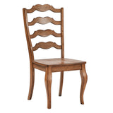 Homelegance By Top-Line Juliette French Ladder Back Wood Dining Chairs (Set of 2) Oak Rubberwood