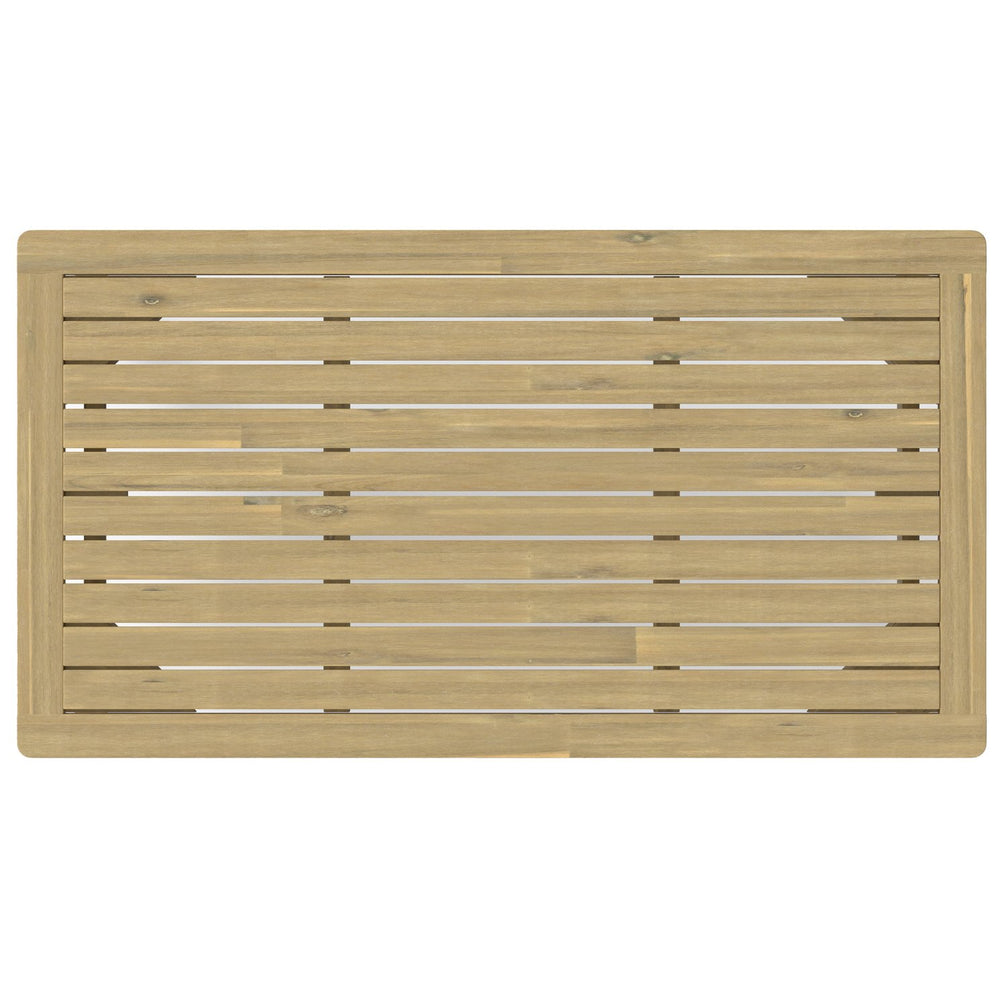 English Elm Palmetto Solid Acacia Outdoor Coffee Table in Light Teak — Handcrafted, Weather-Resistant 43.3"W B136P159371