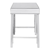 Homelegance By Top-Line Allana 1-Drawer Mirrored Chrome Sawhorse Desk Silver Mirror