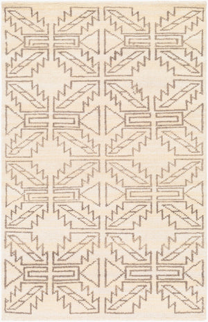 Surya Pueblo Handmade Wool Rug 2' X 3' – Unique Eclectic Design, Hand Knotted In India For Timeless Style Wheat Wool Pbl6000-3656