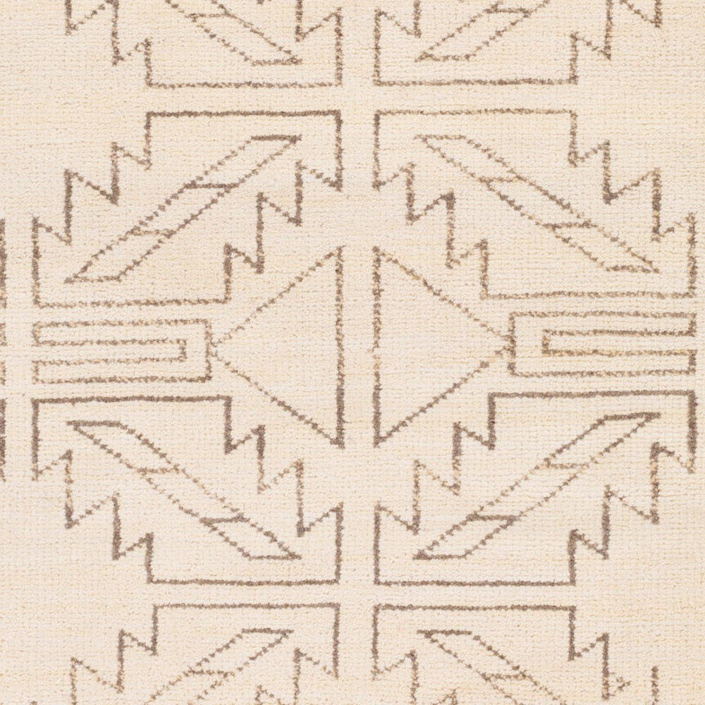 Surya Pueblo Handmade Wool Rug 2' X 3' – Unique Eclectic Design, Hand Knotted In India For Timeless Style Wheat Wool Pbl6000-3656