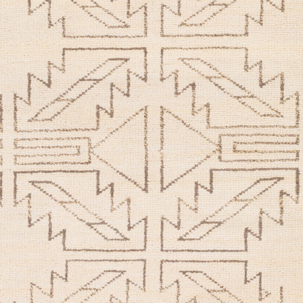 Surya Pueblo Handmade Wool Rug 2' X 3' – Unique Eclectic Design, Hand Knotted In India For Timeless Style Wheat Wool Pbl6000-23