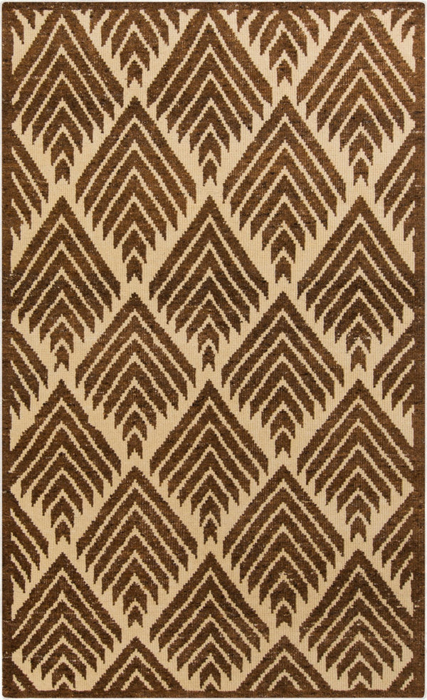 Surya Pueblo Handmade Wool Rug 2' X 3' – Unique Eclectic Design, Hand Knotted In India For Timeless Style Dark Brown Wool Pbl6001-5686