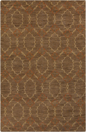 Surya Pueblo Handmade Wool Rug 2' X 3' – Unique Eclectic Design, Hand Knotted In India For Timeless Style Brown Wool Pbl6002-23