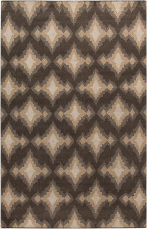 Surya Pueblo Handmade Wool Rug 2' X 3' – Unique Eclectic Design, Hand Knotted In India For Timeless Style Charcoal Wool Pbl6004-5686