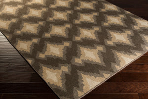 Surya Pueblo Handmade Wool Rug 2' X 3' – Unique Eclectic Design, Hand Knotted In India For Timeless Style Charcoal Wool Pbl6004-5686