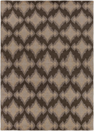 Surya Pueblo Handmade Wool Rug 2' X 3' – Unique Eclectic Design, Hand Knotted In India For Timeless Style Charcoal Wool Pbl6004-811