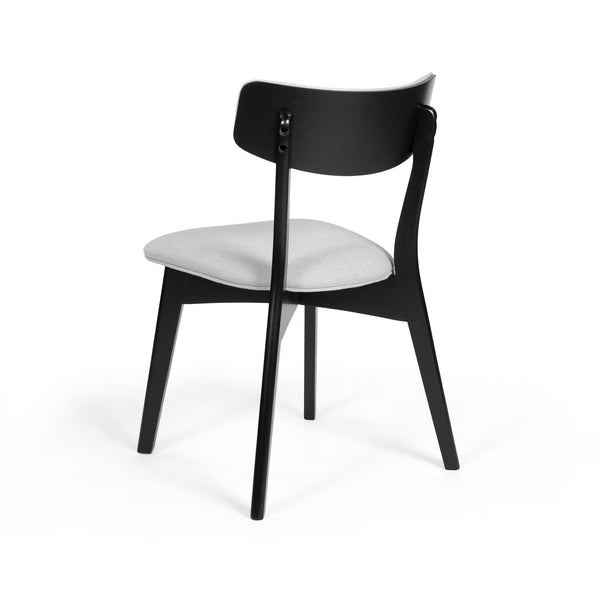 English Elm Christopher Knight Home® - DINING Mid-Century Upholstered Dining Chairs Set of 2 with Rubberwood Splayed Legs and Curved Silhouette LIGHT GREY 61760.00OAKLGRY