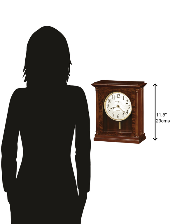 Hekman Furniture 635131 Candice Wooden Mantel Clock - Elegant Cherry Finish, Brass Accents, Adjustable Chimes & Quartz Movement Americana Cherry Candice Mantel Clock 635131