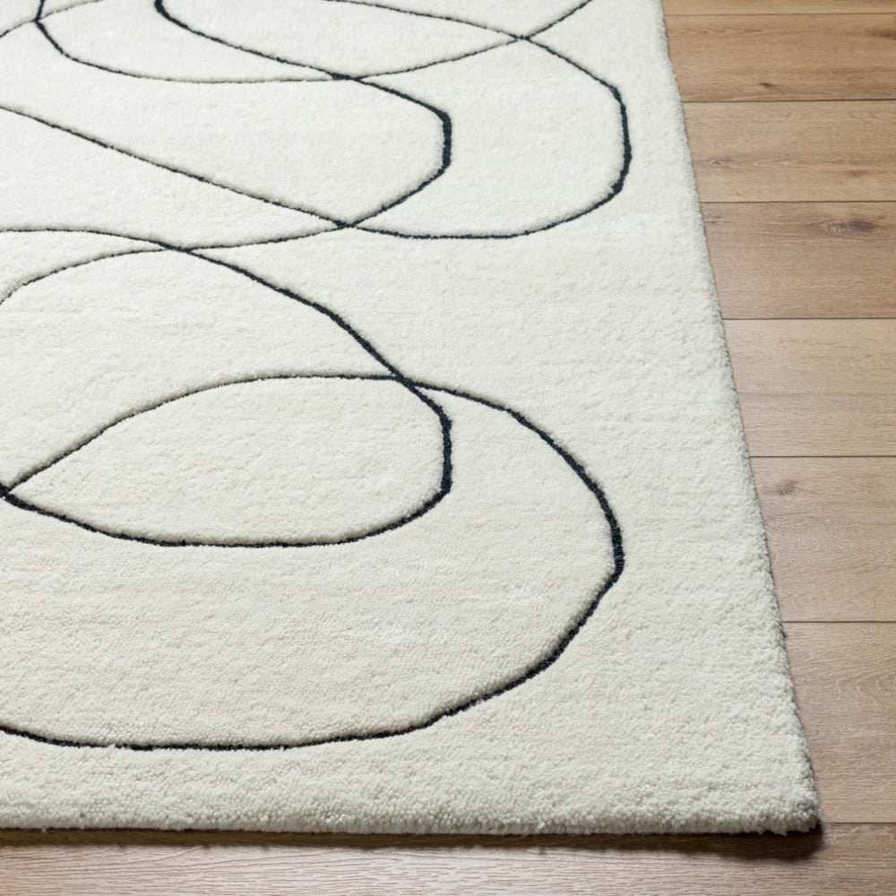 Livabliss Portobello Hand Tufted Wool Accent Rug Plush Pile Bohemian Warmth for Any Room Cream, Black 2' x 3' PBO2301-23
