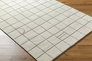 Livabliss Portobello Hand-tufted Wool Accent Rug Artisan Crafted for Entryway or Bedside Use Ivory, Charcoal 2' x 3' PBO2303-23