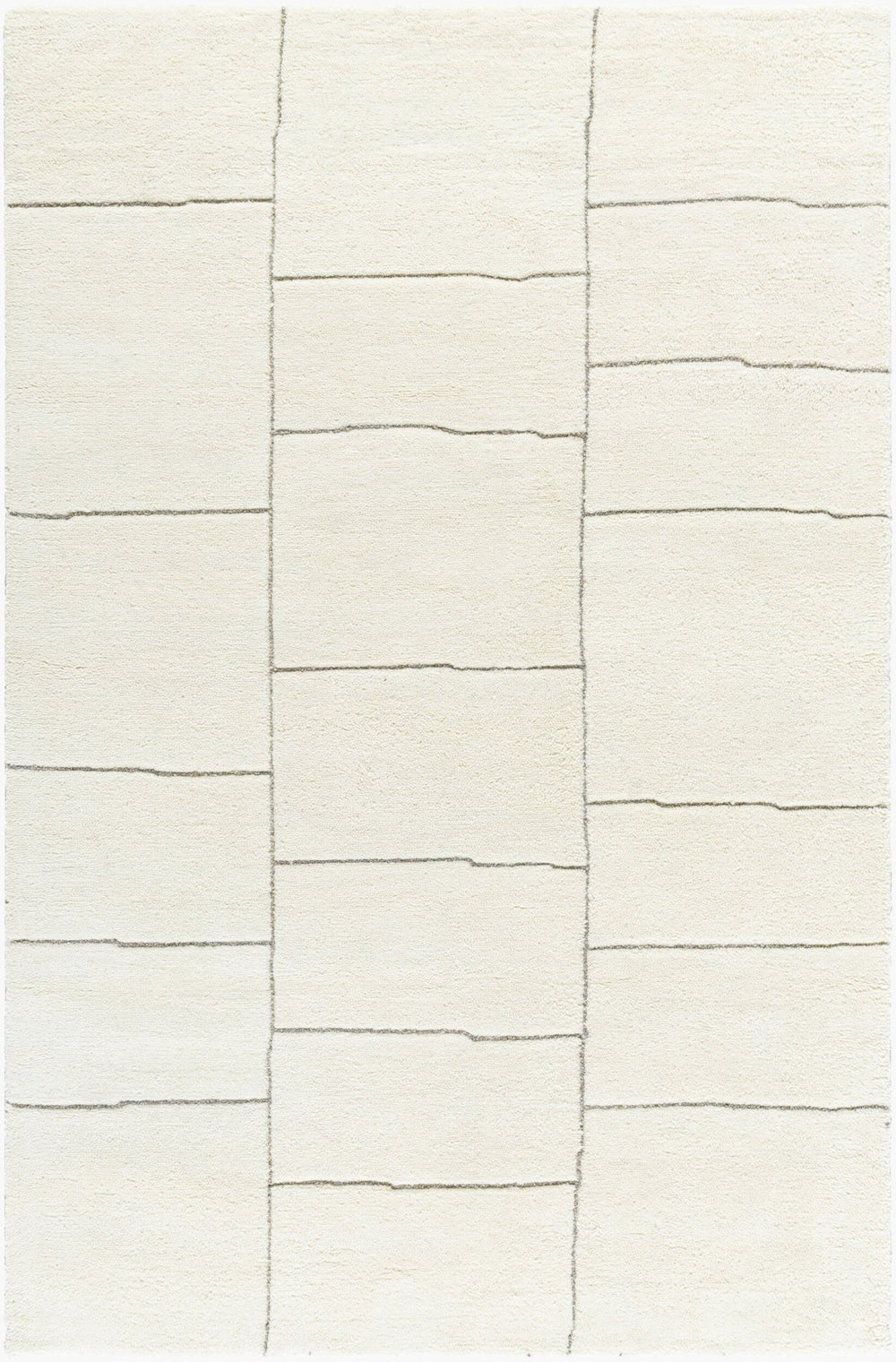 Livabliss Portobello Hand Tufted Wool Accent Rug Soft Medium Pile for Entryway or Bedroom Ivory, Charcoal 5' x 7'6" PBO2307-576