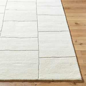 Livabliss Portobello Hand Tufted Wool Accent Rug Soft Medium Pile for Entryway or Bedroom Ivory, Charcoal 5' x 7'6" PBO2307-576