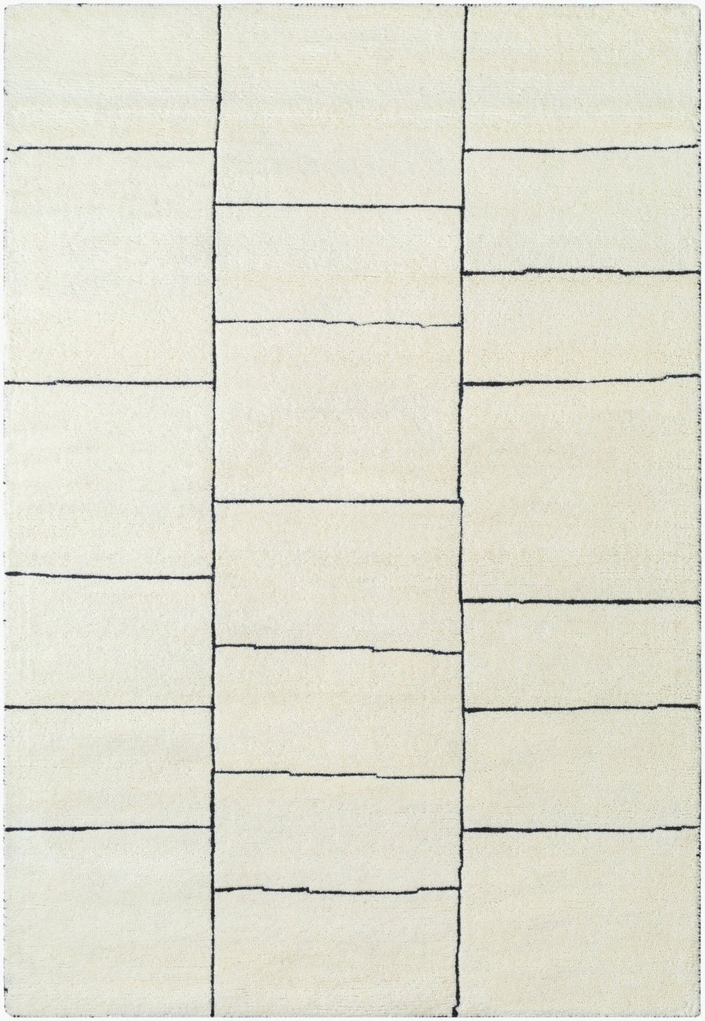 Livabliss Portobello Hand Tufted Wool Accent Rug Artisan Crafted for Entryways and Cozy Spaces Ivory, Charcoal 5' x 7'6" PBO2308-576
