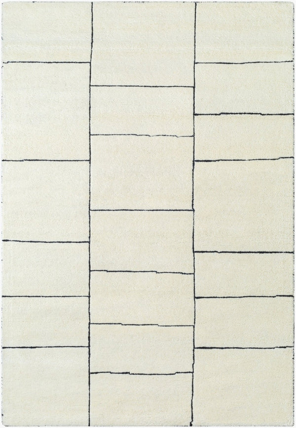 Livabliss Portobello Hand Tufted Wool Accent Rug Artisan Crafted for Entryways and Cozy Spaces Ivory, Charcoal 5' x 7'6" PBO2308-576