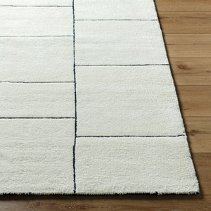 Livabliss Portobello Hand Tufted Wool Accent Rug Artisan Crafted for Entryways and Cozy Spaces Ivory, Charcoal 5' x 7'6" PBO2308-576