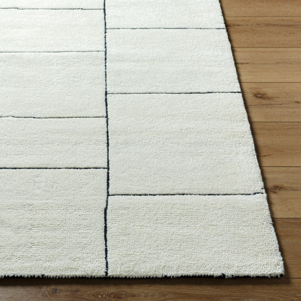 Livabliss Portobello Hand Tufted Wool Accent Rug Artisan Crafted for Entryways and Cozy Spaces Ivory, Charcoal 5' x 7'6" PBO2308-576