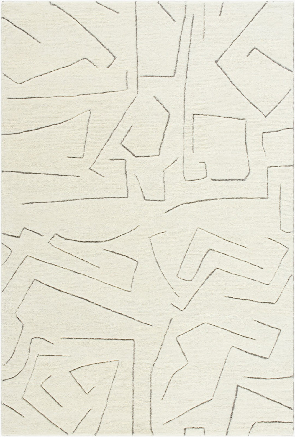 Livabliss Portobello Hand Tufted Wool Accent Rug Medium Pile Artisan Craft for Modern Rooms Ivory, Charcoal 2' x 3' PBO2310-23
