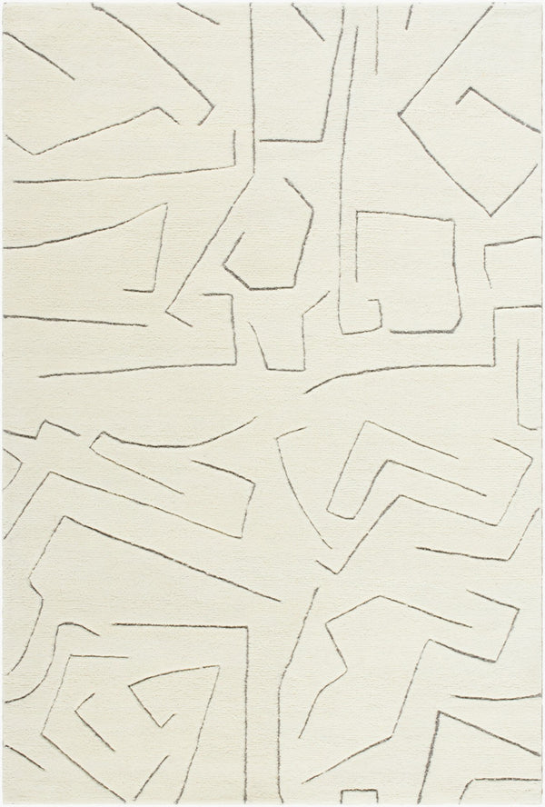 Livabliss Portobello Hand Tufted Wool Accent Rug Medium Pile Artisan Craft for Modern Rooms Ivory, Charcoal 2' x 3' PBO2310-23