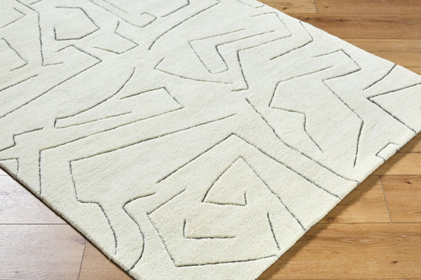 Livabliss Portobello Hand Tufted Wool Accent Rug Medium Pile Artisan Craft for Modern Rooms Ivory, Charcoal 2' x 3' PBO2310-23