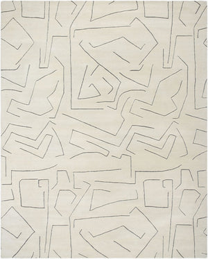 Livabliss Portobello Hand Tufted Wool Accent Rug Medium Pile Artisan Craft for Modern Rooms Ivory, Charcoal 8' x 10' PBO2310-810