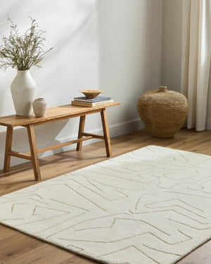 Livabliss Portobello Hand Tufted Wool Area Rug Soft Pile for Entryway Bedroom or Bath Ivory, Cream 9' x 12' PBO2312-912