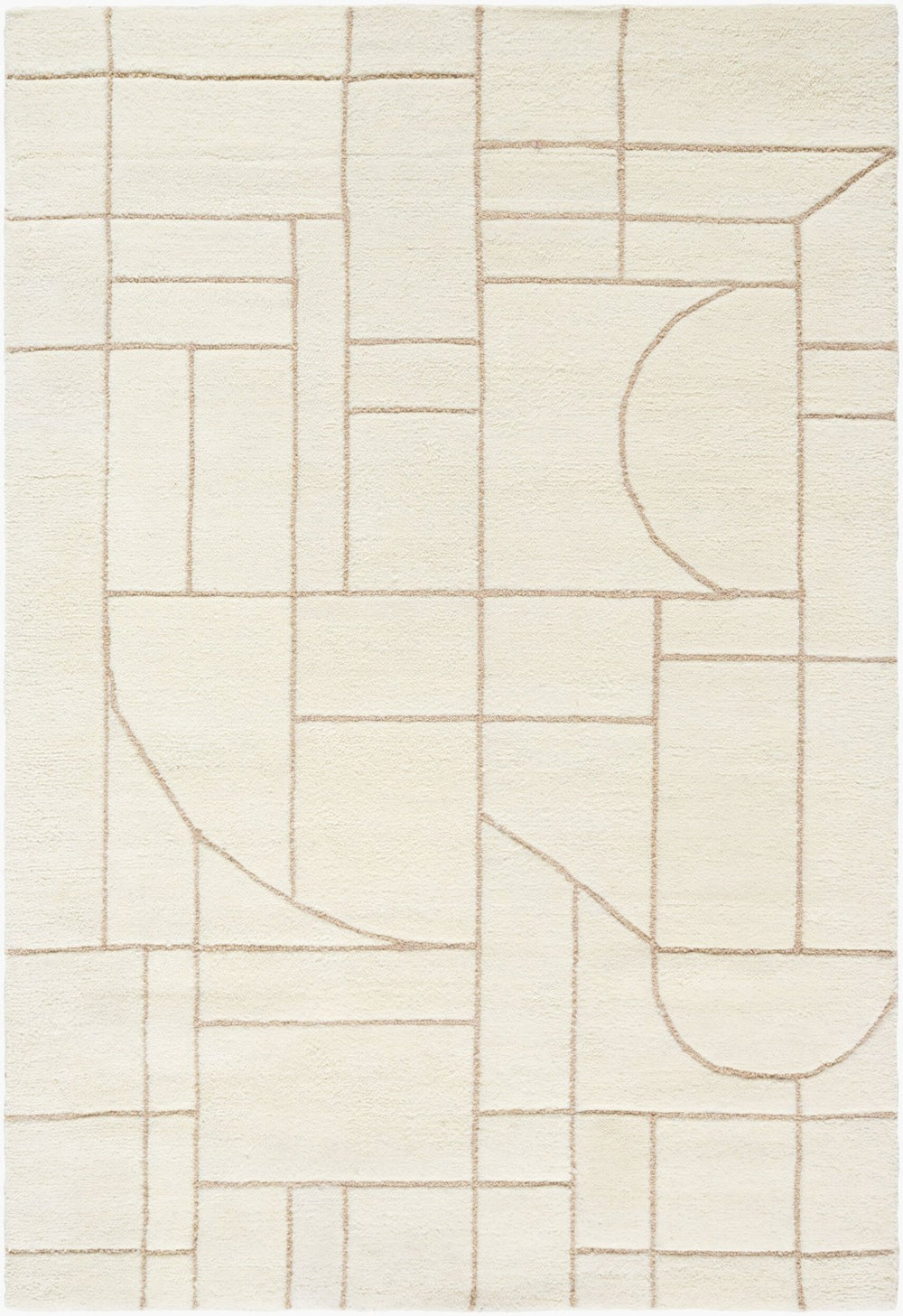 Livabliss Portobello Hand Tufted Wool Accent Rug Artisan Crafted for Entryways and Cozy Bedroom Spaces Ivory, Taupe 9' x 12' PBO2313-912