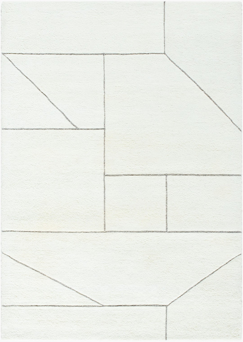 Livabliss Portobello Hand-tufted Wool Area Rug Bohemian Global Pattern for Living Bedroom Ivory, Charcoal 3'11" x 5'7" PBO2316-31157