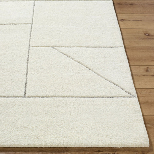 Livabliss Portobello Hand-tufted Wool Area Rug Bohemian Global Pattern for Living Bedroom Ivory, Charcoal 3'11" x 5'7" PBO2316-31157