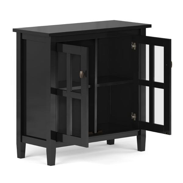 English Elm Warm Shaker Low Storage Cabinet - Handcrafted Solid Wood, Black Finish, Versatile & Stylish Design B136P159670-GIGA
