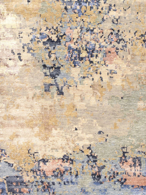 Pasargad Home Modern Collection Hand-knotted Abstract Silk & Wool Area Rug For Elegant Spaces   Pbsh-62 10x14