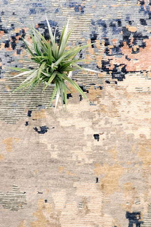 Pasargad Home Modern Collection Hand-knotted Abstract Silk & Wool Area Rug For Elegant Spaces   Pbsh-62 10x14