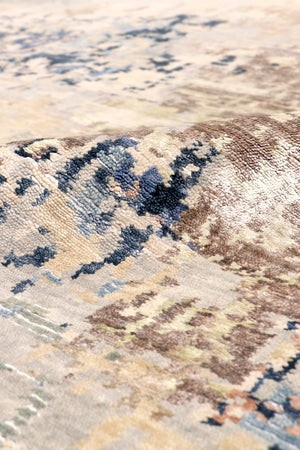 Pasargad Home Modern Collection Hand-knotted Abstract Silk & Wool Area Rug For Elegant Spaces   Pbsh-62 10x14