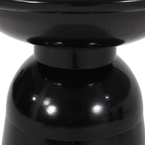 English Elm Serenita Outdoor Powder Coated Iron Pedestal Side Tables Sculptural Flared Set of Two Black 73614.00BLK