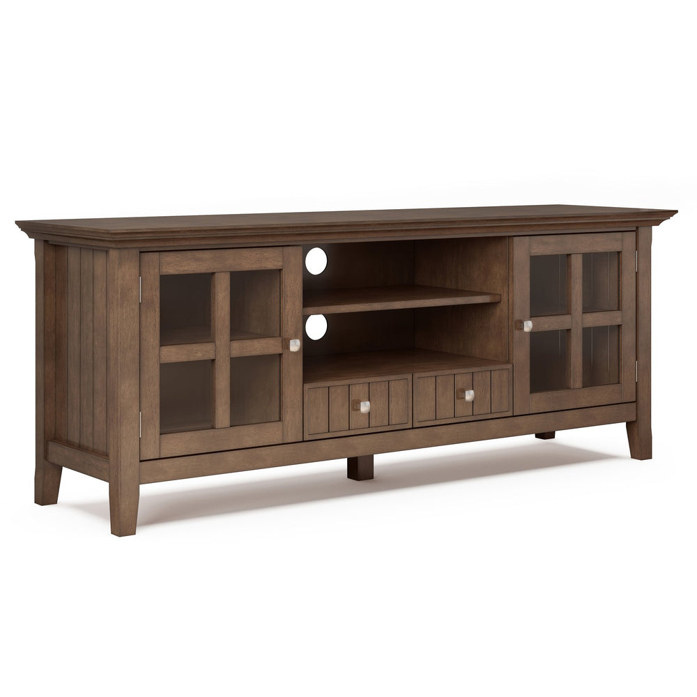 English Elm Acadian 60" Tv Media Stand - Handcrafted Rustic Natural Brown With Ample Storage & Cable Management B136P159685