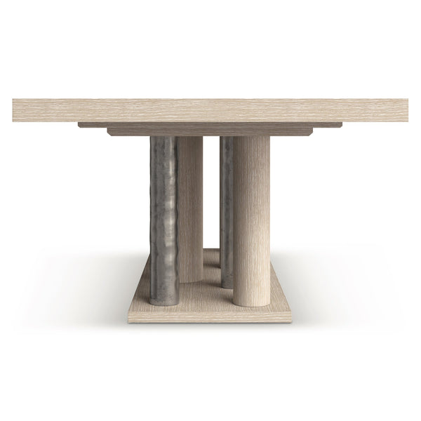 Bernhardt Bernhardt Prado Rectangular Dining Table 84"W With 24" Leaf, Tawny Wood & Bright Graphite Accents K1888
