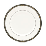 Vintage Jewel Dinner Plate - 24K Gold & Platinum Scrolls, Dishwasher Safe, 10.75