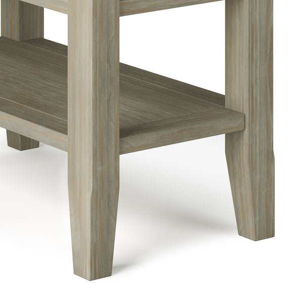 English Elm Acadian Solid Wood Narrow Side Table In Distressed Grey - Stylish, Versatile Storage For Any Space B136P159697