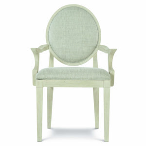 Bernhardt Bernhardt East Hampton Oval Back Arm Chair In Cerused Linen Finish — Plush Gray Upholstery, Sculpted Curves And Solid Ash Frame For Timeless Modern Comfort 395562