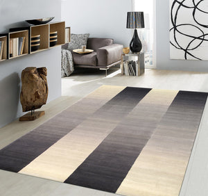 Pasargad Home Rodeo Collection Hand-tufted Silver/Ivory Wool Area Rug For Contemporary Spaces   Pcc-01 8x10