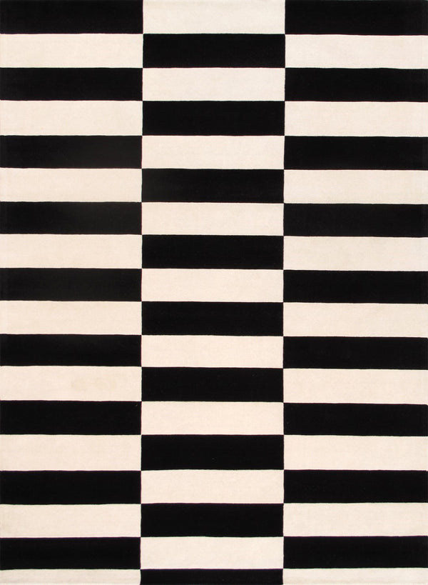 Pasargad Home Rodeo Collection Hand-tufted Silver/Ivory Wool Area Rug For Contemporary Spaces   Pcc-04 8x10