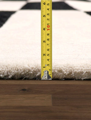 Pasargad Home Rodeo Collection Hand-tufted Silver/Ivory Wool Area Rug For Contemporary Spaces   Pcc-04 8x10