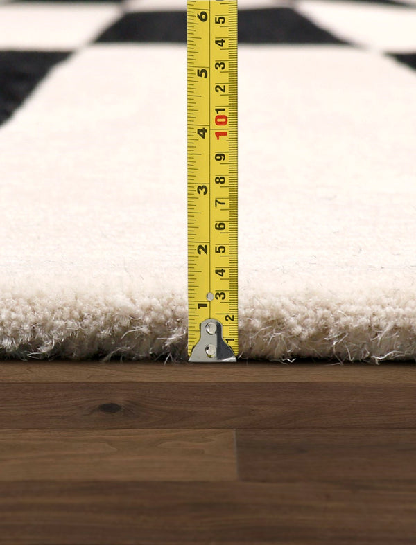 Pasargad Home Rodeo Collection Hand-tufted Silver/Ivory Wool Area Rug For Contemporary Spaces   Pcc-04 8x10