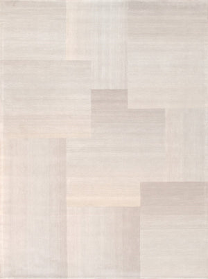 Pasargad Home Rodeo Collection Hand-tufted Silver/Ivory Wool Area Rug For Contemporary Spaces   Pcc-06 5x8