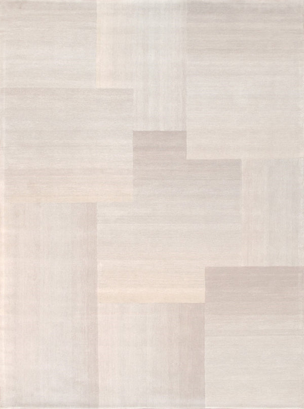 Pasargad Home Rodeo Collection Hand-tufted Silver/Ivory Wool Area Rug For Contemporary Spaces   Pcc-06 5x8