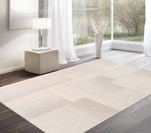 Pasargad Home Rodeo Collection Hand-tufted Silver/Ivory Wool Area Rug For Contemporary Spaces   Pcc-06 5x8